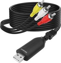 MEIRIYFA USB 2.0 garso ir vaizdo įrašymo kortelė, VHS VCR skaitmeninis keitiklis USB 2.0 vyriškos lyties į 3 RCA vyriškos lyties vaizdo įrašymo kortelės AV kompozitinis adapterio kabelis, skirtas nešiojamajam kompiuteriui, DVD grotuvui - 1,5 m