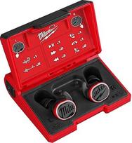 Milwaukee L4RLEPB-301 USB įkraunami ausų kištukai su "Bluetooth", klausos apsauga pramonėje, statybų aikštelėje, triukšmo mažinimas, raudoni, putų silikonas, ausų kištukai, EARPLUG