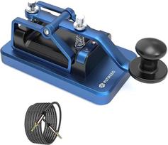 Mini CW raktas Automatinis Morzės telegramos siuntimas Dvigubas Morzės kodo mygtukas Aliuminio lydinio korpusas (mėlynas)