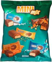 Mini šokoladinių batonėlių mišinys su pieno, sausainių, karamelės, kokosų ir žemės riešutų batonėliais 4 vnt.