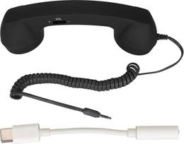 Mobiliojo telefono ausinės USB C radiacijos aptikimo senovinis telefonas Mobilusis telefonas su 3,5 mm lizdu, skirtas išmaniajam telefonui Retro kištukas ABS medžiagos stiliaus (juodas 7330F3852)