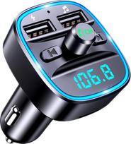 Mohard "Bluetooth" FM siųstuvas, automobilinis "Bluetooth" adapteris automobilinis radijas, automobilinis įkroviklis AV įvesties adapteris su laisvų rankų įranga, 2 USB prievadai (5V/2.4A ir 1A), USB atmintinė ir TF kortelė, jungiamojo kabelio adapteris