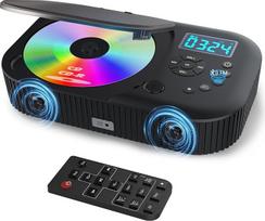 MONODEAL CD grotuvas Nešiojamasis "Bluetooth" su dviem stereofoniniais garsiakalbiais ir radiju, įkraunamas "Discman Anti-Skip" CD grotuvas garso knygoms klausytis muzikos