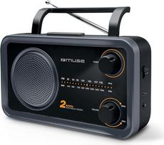 MUSE M-06 DS radijo imtuvas Nešiojamasis analoginis juodas, pilkas M-06 DS, Nešiojamasis, analoginis, FM,MW, 7,62 cm (3"), 3,5 mm, juodas, pilkas