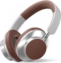 Next Destination Aukščiausios kokybės "Bluetooth" belaidės ausinės "Diadema" (per ausis), slopinančios triukšmą, belaidės, su 40 val. baterija, basų garsų stiprinimo funkcija, lengvos ir patogios ausinės, skirtos "iPhone" / "Android", rudos spalvos