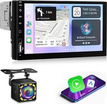 NHOPEEW 1Din 7-Zoll-Autoradio mit IOS/Android Mirror Link - 1-Din-Autoradio mit Bluetooth, FM, EQ, Lenkradsteuerung, USB, AUX, SD-Karte und HD-Rückfahrkamera