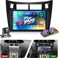 NHOPEEW 2G + 64G "Android" automobilinis radijas "Toyota Yaris" 2005-2011 m. - belaidis "Carplay" ir "Android" automobilis - 9 colių "Android" stereo su WiFi EQ GPS FM RDS + AHD galinio vaizdo kamera ir mikrofonu