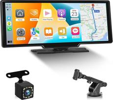 NHOPEEW Belaidis "Apple Carplay" "Android" nešiojamasis automobilio ekranas su 10,26 HD colių jutikliniu ekranu - "Carplay" automobilinis radijas, palaikantis veidrodinį ryšį "Bluetooth AUX FM" + AHD atbulinės eigos kamera