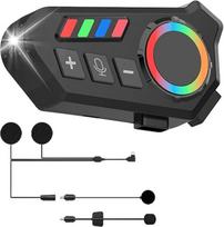 OBEST Motociklininko šalmo ausinės, motociklininko šalmas su LED ir RGB žibintais, "Bluetooth 5.4", belaidė laisvų rankų įranga, HD triukšmo slopinimas, IPX8 atsparumas vandeniui