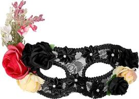 Oidea Blumenmaskenmaske für Frauen: Gėlių pusė veido Cosplay Venezianische Party Maske Halloween Kostüm Prom Ball Masken