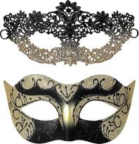 Oidea Maskerade Maske für Paare: kaukės: Spitze venezianische Halbgesichtsparty Masken Set Halloween Kostüm Abschlussball Karneval Fasching Maske