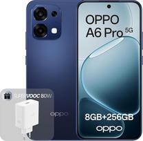 OPPO A6 Pro 5G 8+256GB, "Android" išmanusis telefonas su dirbtiniu intelektu (atrakintas), 6,57 colių 120Hz AMOLED ekranas, 50+16MP dirbtinio intelekto fotoaparatas, 6500 mAh baterija, IP69, žvaigždžių juodos spalvos (įskaitant 80W SUPERVOOC įkroviklį)