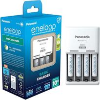 Panasonic eneloop Basic Ladegerät für 2 oder 4 AA/AAA NI-MH-Akkus, mit 2 LED-Anzeigen und 6 Sicherheitsfunktionen, inkl. 4 eneloop AAA/Micro-Akkus, mažesnė nei 800 mAh talpa, BQ-CC51C
