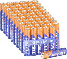 PKCELL AAA baterijos, 1,5 V aukštos kokybės vienkartinės LR03 šarminės baterijos, skirtos klaviatūroms, pelėms, nuotolinio valdymo pultams (10 metų galiojimo laikas, 60 vnt.)