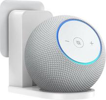 PlusAcc Steckdosenhalterung für Dot Max & Google Nest mini - Platzsparende Wandhalterung Wall Ständer integriertes mit Kabelmanagement Halterung (Gletscher-Weiß)