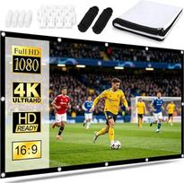 Projektoriaus ekranas 150 colių 16:9 HD projektoriaus 4K ekranas Lauko vidaus nešiojamas projekcinis ekranas sulankstomas plaunamas namų kinui, biurui ir stovyklavietei