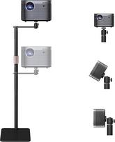 Projektoriaus stovas, projektoriaus stovas su 360° kampu pasukamu reguliuojamo aukščio 85-130 cm storio metaliniu atraminiu strypu, tvirtas metalinis pagrindas, apkrovos galia iki 5 kg, mini projektoriaus grindų laikiklis, skirtas namų biurui lauke