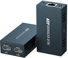 PWAYTEK HDMI ilgintuvas-imtuvas per IP, 150 m perdavimas per "Cat5e/Cat6/Cat7/Cat8", "Full HD 1080P@60Hz", vietinė kilpa, veikimas nuo vieno iki daugelio per gigabitinį jungiklį, be vėlavimo (mėlynas)