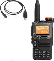 QUANSHENG UVK5(8) AM/FM/DTMF Walkie Talkie 200 kanalų juostos Ham 5W nešiojamas dvipusis radijo imtuvas su FM - LCD ekranas VOX replikavimo dažnis su USB programavimo kabeliu (1 vnt.)