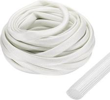 QUARKZMAN 15 m ilgio kabeliukas Kabelschutz Gewebeschlauch 12 mm ID, Alkalifreie Glasfaserschlauch Isolierung Kabelschutzschlauch, Flexible Kabelschlauch Weiß Hitzeschutzschlauch für Kabel Draht