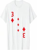 Three Of Diamonds Shirt Poker Playing Card Halloween Tshirt T-Shirt S įvairiaspalvis