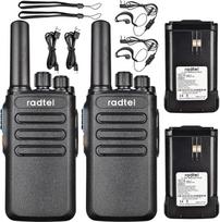 Radtel RT16 PMR446 Walkie Talkie įkraunama 16 kanalų nemokama radijo stotelė CTCSS DCS Walky Walky radijo stotelė su USB-C įkrovimo funkcija, skirta BAU restoranams ir prekybos centrams (2 vnt.)