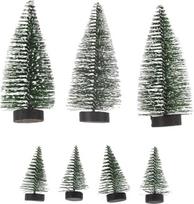 Rayher 66075444 Mini snieguotos dirbtinės Kalėdų eglutės su sniego efektu, 7 vnt., 5 ir 10 cm, Kalėdų dekoracijos, mažos eglutės, dekoratyvinės eglutės