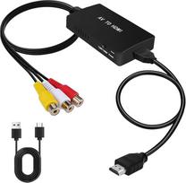 RCA auf HDMI keitiklis, AV zu HDMI adapteris 1080P für PS2 Xbox SNES N64 VCR DVD, 720P/1080P Composite CVBS zu HDMI Video Audio Konverter, Composite zu HDMI, Unterstützt PAL/NTSC, HDMI Kabel Inklusive