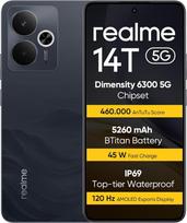 realme 14T 5G išmanusis telefonas 8+256GB, 50 MP su IA, 6,67 colių 120 Hz ekranas su apsauga nuo akių, 5G procesorius Dimensity 6300, 5260 mAh akumuliatorius, IP69, NFC, Obsidian Black (įkroviklis neįtrauktas)
