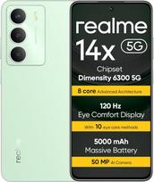 realme 14X 5G išmanusis telefonas, 6+128GB, 6300 5G, 120Hz ekranas, karinio lygio atsparumas smūgiams, 50MP dirbtinio intelekto fotoaparatas, 5000mAh ilgaamžė baterija, žalias