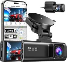 REDTIGER Dash Cam Auto Vorne Hinten 4K/2,5K mit STARVIS 2, Dash Cam Auto Kamera 3,18" IPS-Bildschirm, 5.8GHz WiFi, GPS, 170°Weitwinkel WDR, Ohne SD-Karte, Unterstützt 512GB Max(F7NP-N)