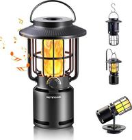 RETEYUNG lauko "Bluetooth" garsiakalbis su liepsnos šviesa, atsparus vandeniui IP65, 3 apšvietimo režimai, lauko žibintuvėlis, belaidis garsiakalbis terasai, sodui, dovanos vyrams, moterims (1 pakuotė)
