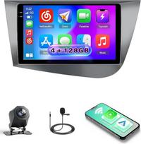 Roinvou 4+128G Android 15 Autoradio für Seat Leon MK2 2005-2012 mit Carplay Android Auto, 9 Zoll Auto Radio Incell Touchscreen mit GPS Bluetooth EQ WiFi RDS FM SWC MIC Rückfahrkamera