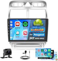 Roinvou 4+64G automobilinis radijas "Android" "Peugeot 307" 2002-2013 m. Belaidis "Carplay Android" automobilis, jutiklinio ekrano radijas 9 colių ekranas WiFi GPS "Bluetooth" 32EQ FM/RDS SWC Galinio vaizdo kamera