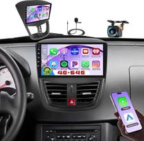 Roinvou 4+64G automobilinis radijo imtuvas "Android", skirtas "Peugeot 207" 2006-2015 m., belaidis "Carplay Android" automobiliams, jutiklinis radijo imtuvas su 9 colių ekranu, "WiFi", GPS, "Bluetooth", 32EQ, FM/RDS, SWC, galinio vaizdo kamera