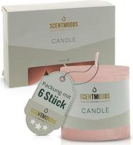 Rustic Pillar Candles Set - 6 rankų darbo flamingo žvakės - 5 x 5 cm, ilgai dega - natūralus augalinis vaškas be palmių aliejaus - nekvepiančios