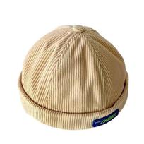 Letter Embroidered Baby Brimless Hat Spring Autumn Bucket Hat Fashion Landlord Cap  Kids chaki
