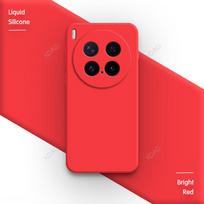 for VIVO X300 Pro x300Pro 5G Original Soft Phone Case Luxury Liquid Silicone Straight Edge Back Cover High Quality Simple Design vivo X300 ryškiai raudonos spalvos