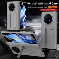 For VIVO X Fold 3 3 Pro Silicone Rotation 180° Folding Wristband*Stand*Hinge 3-in-1 Full Lens Protection Drop-proof Phone Case For VIVO X Fold 3