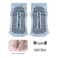 Thin, Non-Slip, Open-Toe Yoga & Pilates Toe Separator Socks Universal 35-39 šviesiai mėlyna spalva