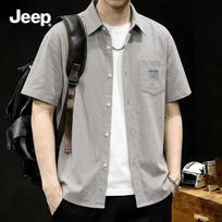JEEP Men's Ice Silk Short-Sleeve Casual Shirt 3XL