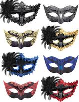 SIQUK 8 Stück Paar Maskerade Masken Set Venezianische Party Maske Kostüm Maske