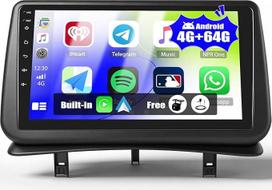 SIXTOP 4+64G Android 13 automobilinis radijas "Renault Clio 3" 2005-2014 m. "Carplay Android" automobilinis radijas su 9 colių ekranu ir "Mirror Link" Bluetooth FM RDS GPS WiFi SWC EQ + atbulinės eigos kamera ir mikrofonas