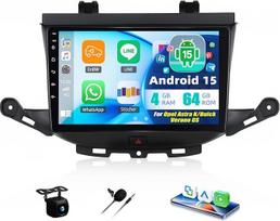 SIXTOP 4+64G Android 15 automobilinis radijo imtuvas 9 colių Opel Astra K 2015-2019/Buick Verano GS 2015 su belaidžiu CarPlay Android Car WiFi GPS Bluetooth FM/RDS EQ atbulinės eigos kamera vairo valdymas