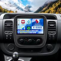 SIXTOP 4G + 64G 8 branduolių Qualcomm Snapdragon Android 15 CarPlay Android automobilis Renault Traffic 3 2014-2021/Opel Vivaro B 2014-2018 Automobilinis radijas su ekranu 9 colių Bluetooth FM RDS GPS WiFi SWC DSP/EQ