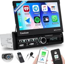 SIXTOP Automobilinis radijas 1 DIN su automatiškai ištraukiamu ekranu su belaidžiu "Carplay" ir "Android" 7 colių radijo stotele 1Din su EQ Bluetooth Mirror Link FM AUX TF USB SWC Nuotolinio valdymo atbulinės eigos kamera