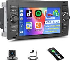 SIXTOP [4G + 64G] "Android 13" automobilinis radijas "Ford Transit Fiesta Galaxy Fusion Kuga C-Max S-Max" su "Carplay Android Car", 7 colių jutiklinio ekrano radijas su "Bluetooth" EQ GPS WiFi FM/RDS + atbulinės eigos kamera