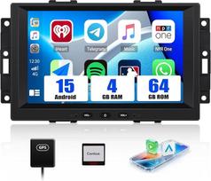 SIXWIN 4+64G Android 15 Autoradio für Chrysler/Jeep/Dodge mit Wireless Carplay/Android Auto/Mirror Link,8'' HD jutiklinis ekranas su WiFi GPS Bluetooth 5.0 FM RDS 32EQ USB
