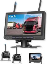 Skaitmeninės belaidės atbulinės eigos kameros rinkinys, 7 colių TFT LCD monitorius, 2 x belaidė atsarginė kamera, IP69 vandeniui atspari, itin geras naktinis matymas, belaidė parkavimo pagalba automobiliui / priekabai / sunkvežimiui / namams ant ratų / pr