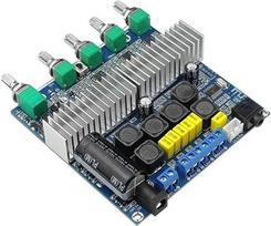 Skaitmeninis raktų stiprintuvas 2.1 kanalo didelės potencijos (DC12V-24V 2 x 50W + 100W) + "Bluetooth 4.2
